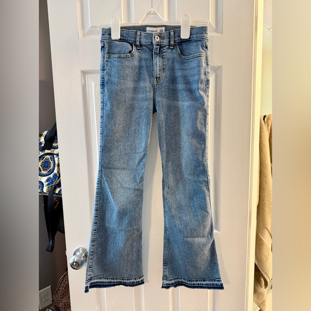 Abercrombie Kids Light Blue High Rise Flare Jeans Size 15/16 Short